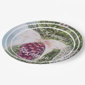 Assiettes En Carton Beau sapin cône Joyeux fête de vacances (Angle)