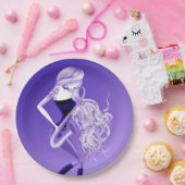 Assiettes En Carton Beau saxophoniste Bluebell (Fête)