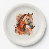 Assiettes En Carton Beau Sorrel Horse Portrait (Devant)