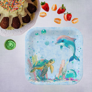 Assiettes En Carton Beau sous-marin