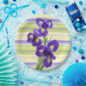 Assiettes En Carton Beau violet Iris Aquarelle Motif (Fête)