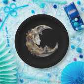 Assiettes En Carton Beau visage dans la lune (Fête)