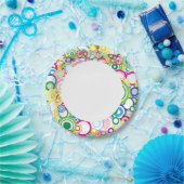 Assiettes En Carton Beaucoup de cercles vifs (Fête)