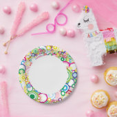 Assiettes En Carton Beaucoup de cercles vifs (Fête)