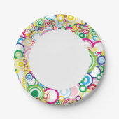 Assiettes En Carton Beaucoup de cercles vifs (Devant)