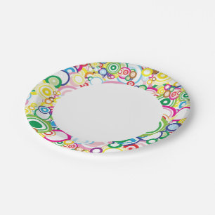 Assiettes En Carton Beaucoup de cercles vifs