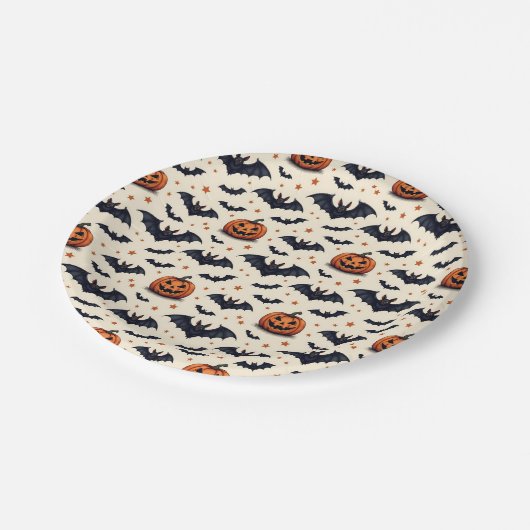 Assiettes En Carton Beaucoup de chauves-souris (Angle)