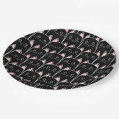 Assiettes En Carton Beaucoup de Motif de chats noirs (Angle)