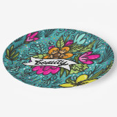Assiettes En Carton Beauté de l'oreiller avec fleurs (Angle)