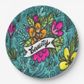 Assiettes En Carton Beauté de l'oreiller avec fleurs (Devant)