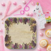 Assiettes En Carton Beaux Vieux Vignes de Raisin Rustique (Fête)