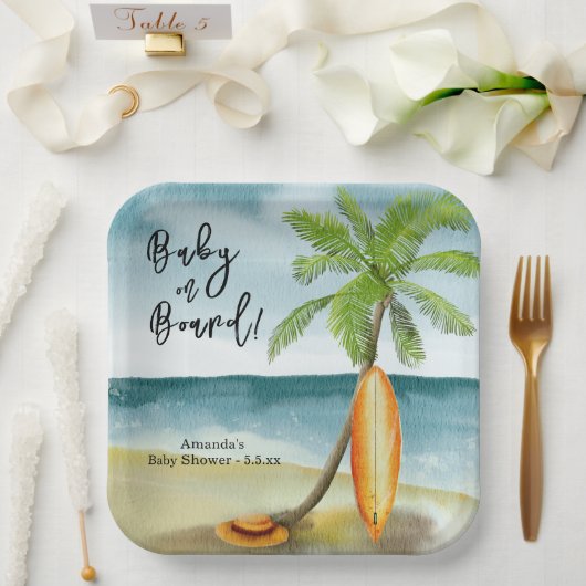 Assiettes En Carton Bébé à bord du Baby shower (Mariage)