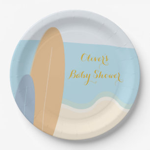 Assiettes En Carton Bébé à bord du Baby shower de plage surf