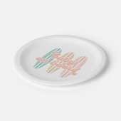 Assiettes En Carton Bébé à bord Surfboard Baby shower de plage (Angle)