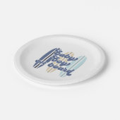 Assiettes En Carton Bébé à bord Surfboard Baby shower de plage (Angle)