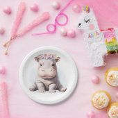 Assiettes En Carton Bébé adorable Hippopotamus (Fête)