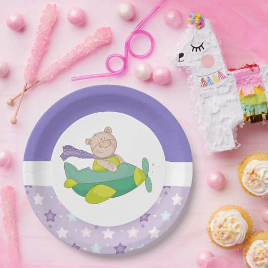 Assiettes En Carton Bébé adorable Teddy Bear Plaque en papier (Fête)