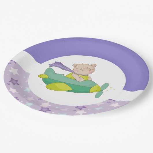 Assiettes En Carton Bébé adorable Teddy Bear Plaque en papier (Angle)