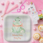 Assiettes En Carton Bébé Alligator Bienvenue bébé garçon (Fête)