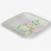 Assiettes En Carton Bébé Alligator Bienvenue bébé garçon (Angulaire)