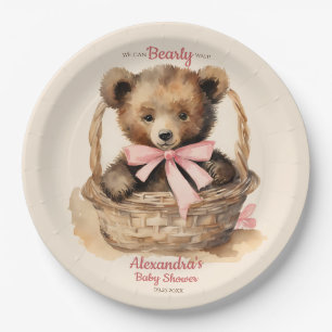 Assiettes En Carton Bébé Bear Cub Girls Baby shower