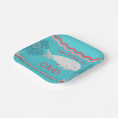 Assiettes En Carton Bébé Beluga 1ère plaque d'anniversaire (Angulaire)