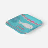 Assiettes En Carton Bébé Beluga 1ère plaque d'anniversaire (Angulaire)