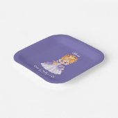 Assiettes En Carton Bébé blanc et pourpre (Angulaire)