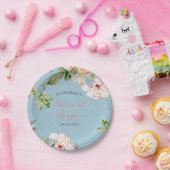 Assiettes En Carton Bébé bleu et rose Aquarelle Lily Mariage (Fête)