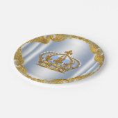 Assiettes En Carton Bébé Bleu or Baby shower de papier (Angle)