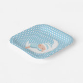 Assiettes En Carton Bébé Bleu Sur La Plaque De Papier Lune (Angulaire)