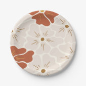 Assiettes En Carton Bébé Boho Super rétro en fleur (Devant)