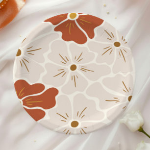 Assiettes En Carton Bébé Boho Super rétro en fleur
