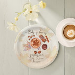 Assiettes En Carton Bébé brasse automne baby shower<br><div class="desc">Un bébé brasse l'automne baby shower customisé plaque en papier monogrammé modèle,  aquarelle chocolat chaud café cannelle épices biscuits feuilles d'érable,  arrière - plan brun pour l'automne thème de l'automne baby shower personnalisé plaque en papier personnalisé bébé chute café douche fournitures.</div>