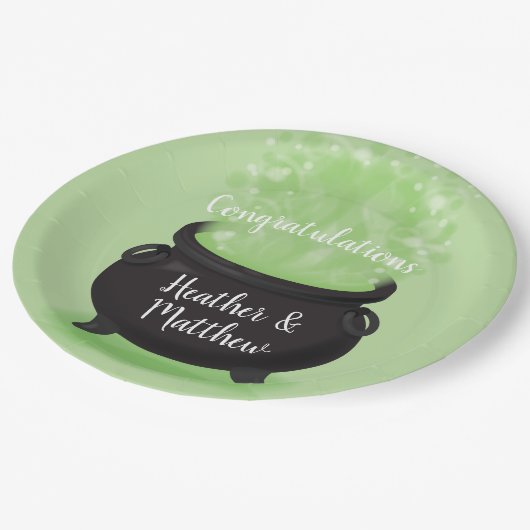 Assiettes En Carton Bébé brasse Sorcière douche Halloween Cauldron (Angle)