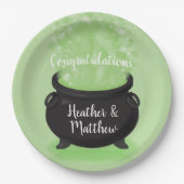 Assiettes En Carton Bébé brasse Sorcière douche Halloween Cauldron (Devant)