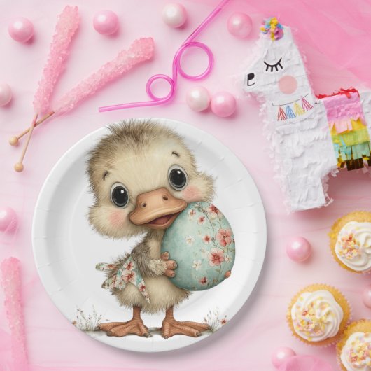 Assiettes En Carton Bébé Caneton (Fête)