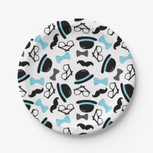 Assiettes En Carton Bébé c'est homme de moustache bleue de garçon u