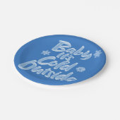 Assiettes En Carton Bébé c'est Noël congelé bleu glacial d'extérieur (Angle)