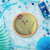 Assiettes En Carton Bébé chiche mignon jaune et rose (Fête)