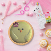 Assiettes En Carton Bébé chiche mignon jaune et rose (Fête)