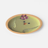 Assiettes En Carton Bébé chiche mignon jaune et rose (Angle)