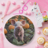Assiettes En Carton Bébé Cochon Dans Le Patch Citrouille, (Fête)