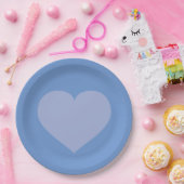 Assiettes En Carton Bébé Coeur bleu  (Fête)