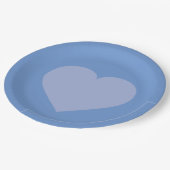 Assiettes En Carton Bébé Coeur bleu  (Angle)