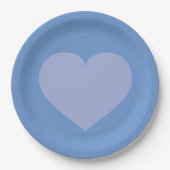 Assiettes En Carton Bébé Coeur bleu  (Devant)