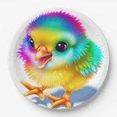 Assiettes En Carton Bébé coloré poulet (Devant)