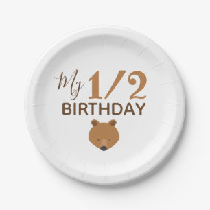 Assiettes En Carton Bébé de l'ours demi-anniversaire