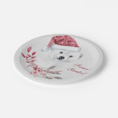 Assiettes En Carton Bébé de Noël mignon Ours polaire (Angle)