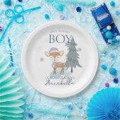 Assiettes En Carton Bébé d'hiver mignon cerf garçon Fawn (Fête)